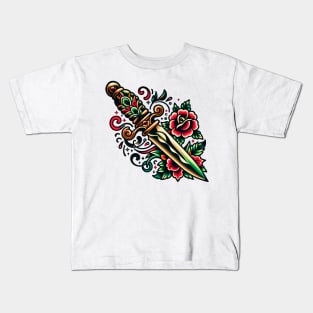 Dagger Flash tattoo Kids T-Shirt